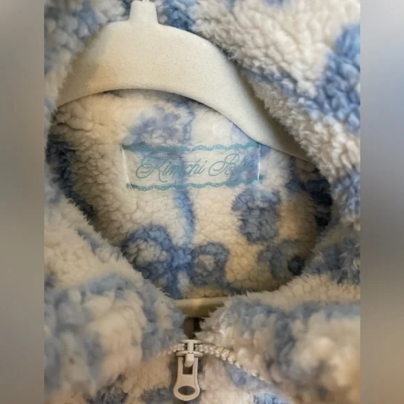 NWOT UO Kimchi Blue snow Bunny Blue White Fleece Jacket, Small - Picture 7 of 7